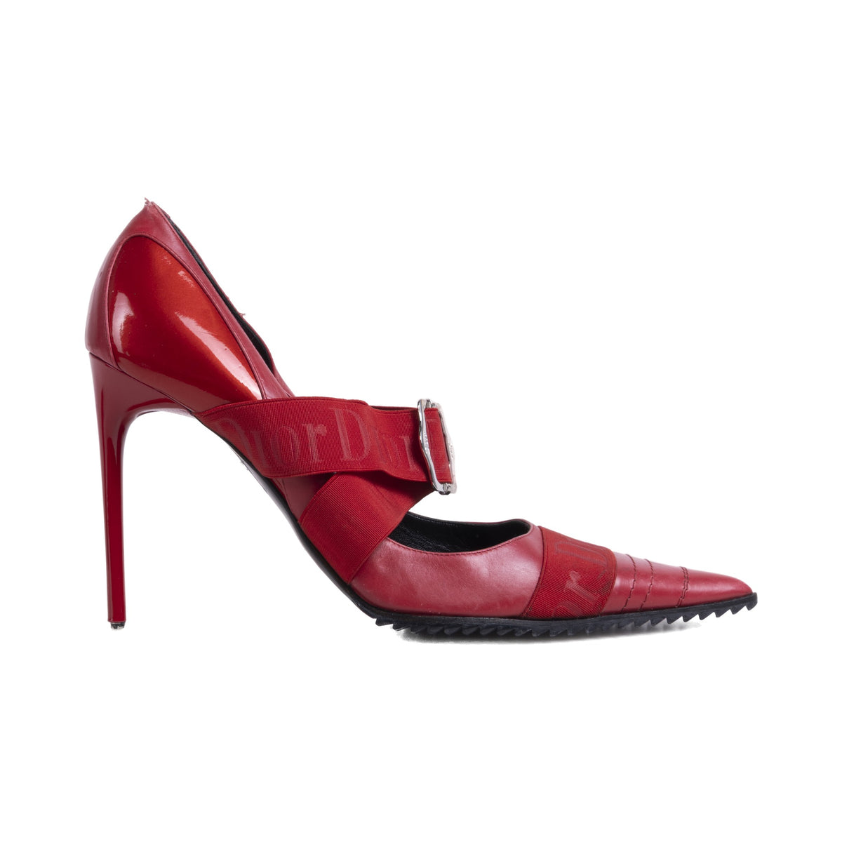 Dior kırmızı bandajlı stiletto — görünüm 1