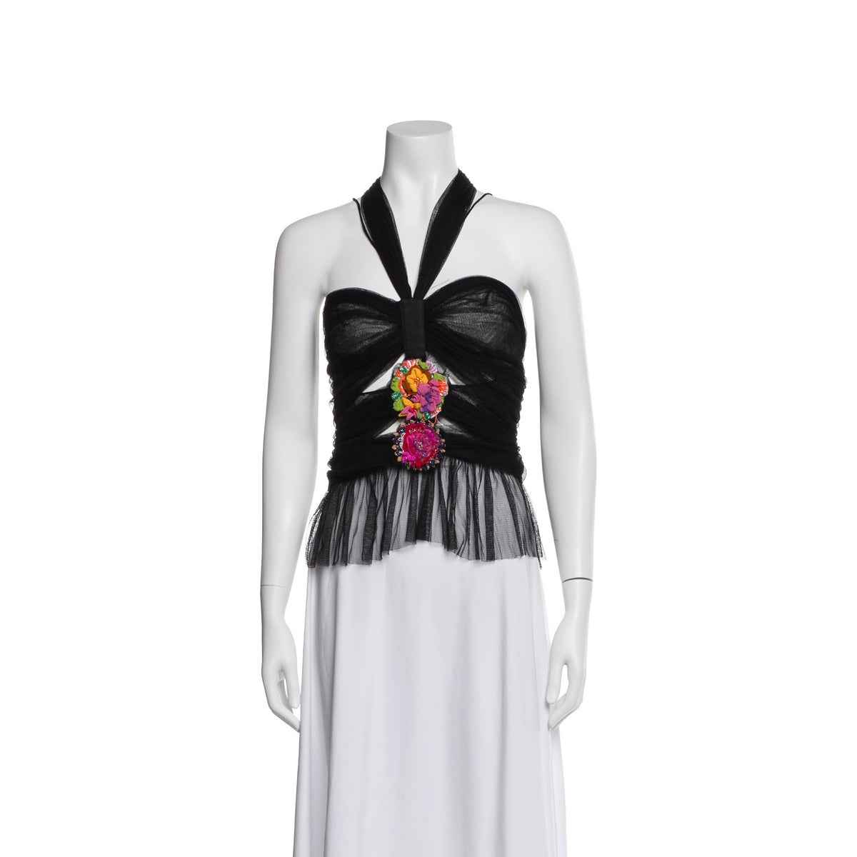 Fendi 2000'ler boncuklu crop top — ön