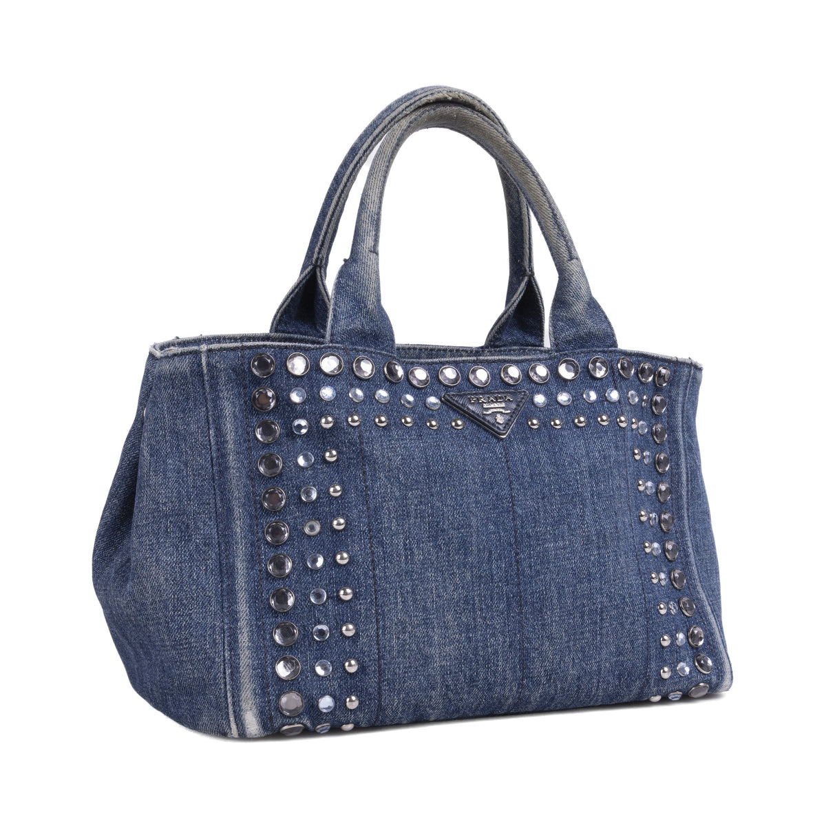 Prada Canapa taşlı denim tote — görünüm 2