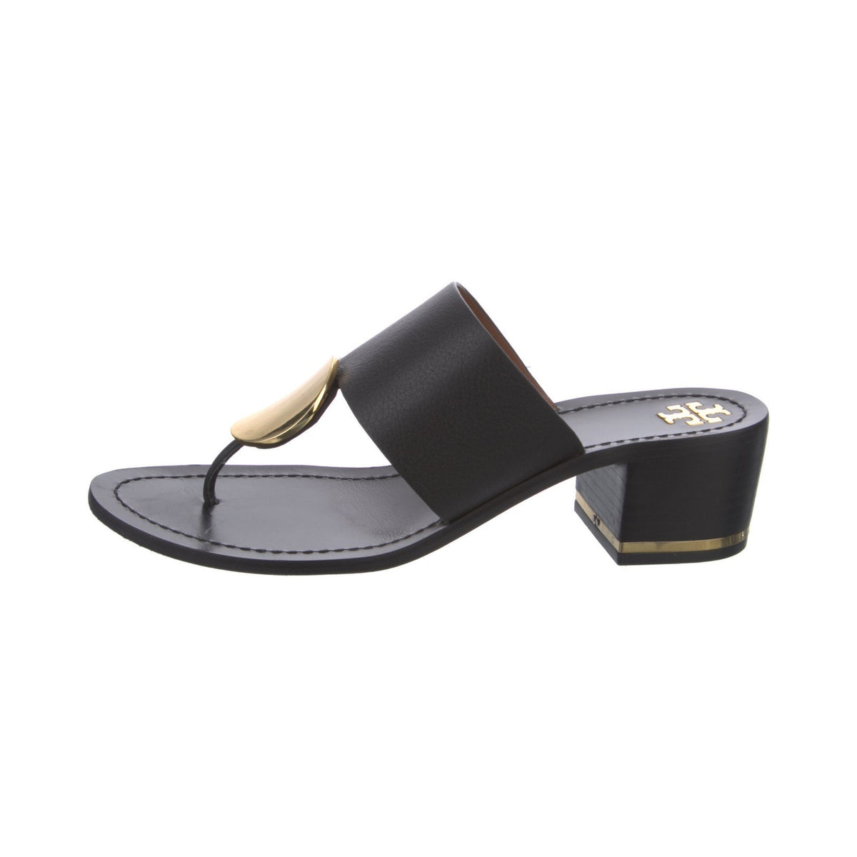 Tory Burch siyah altın deri terlik