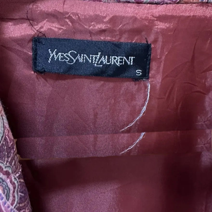 Yves Saint Laurent paisley ceket etiket
